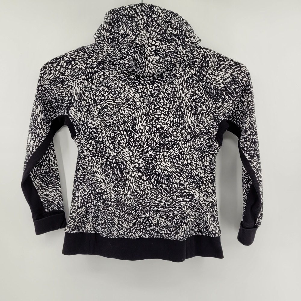 Athleta Triumph Printed Hoodie Womens Large Black White Full Zip 511504-10 - Picture 2 of 7